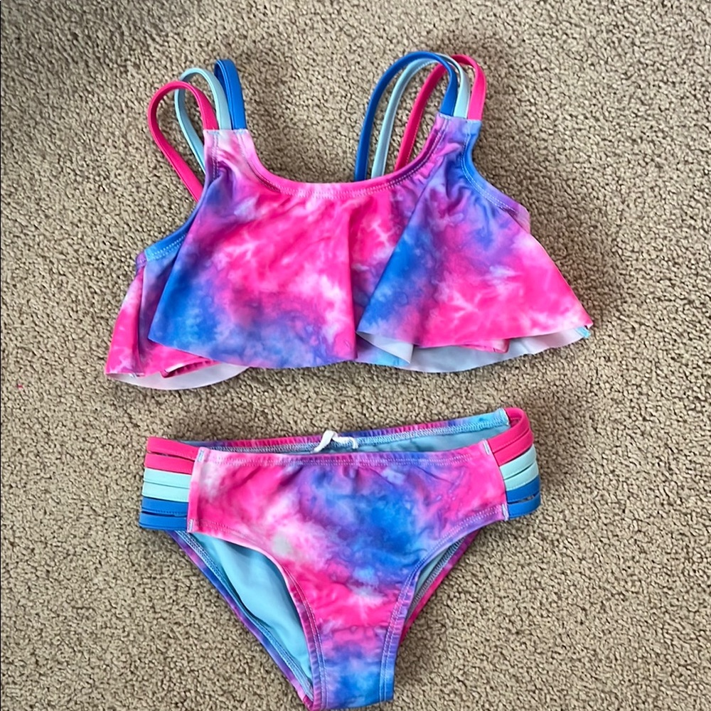 Under Armour Pink and Blue Tie-Dye Bikini